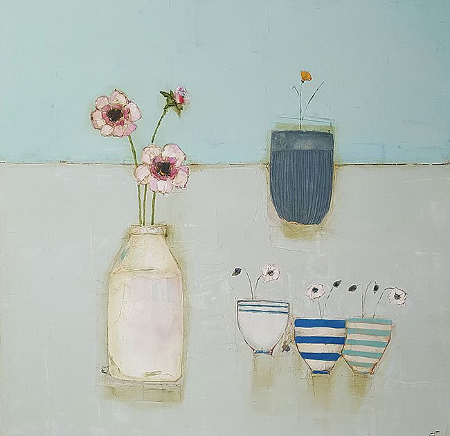 Eithne  Roberts - Tiny cups and large white bottle